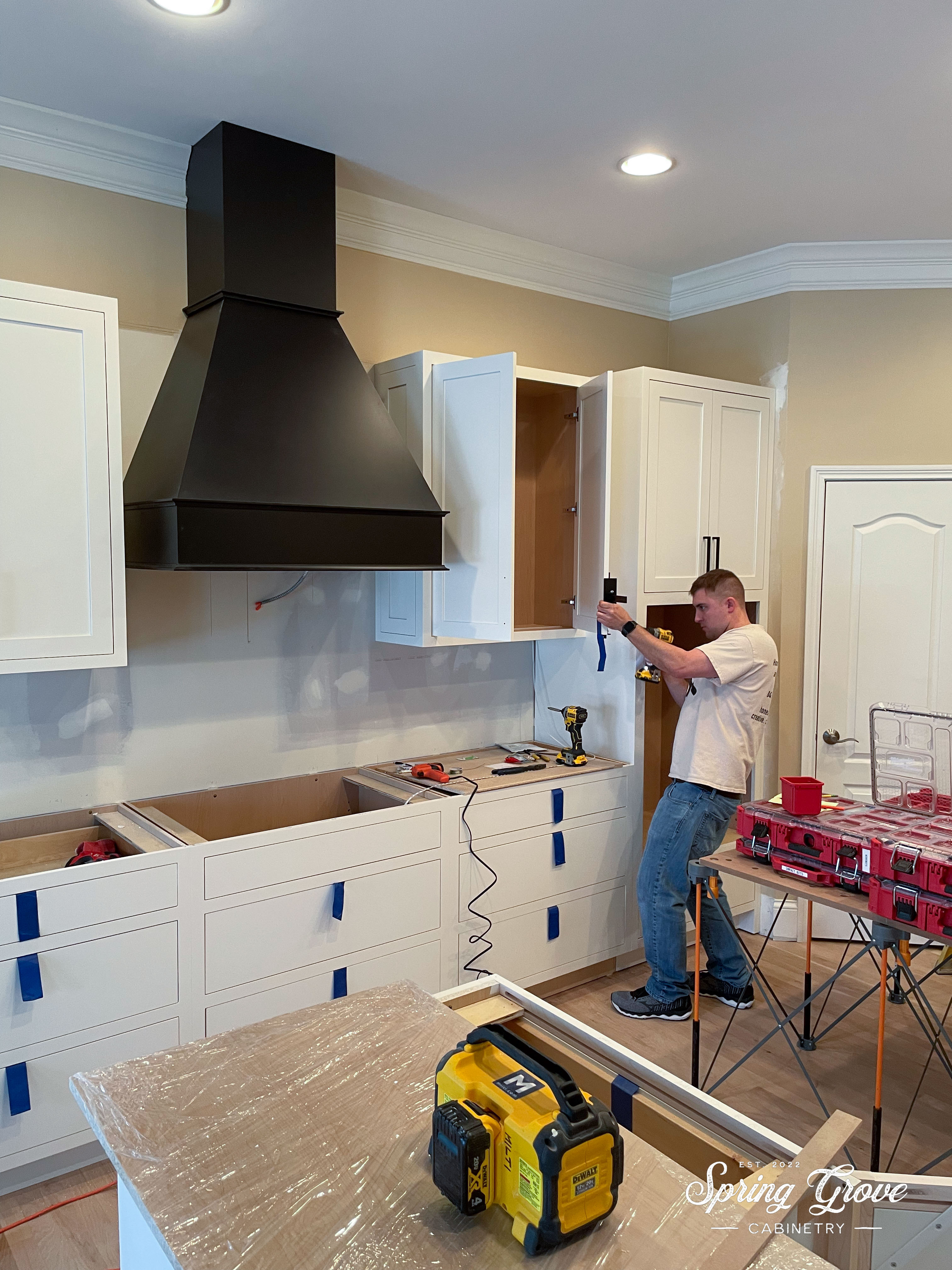 Chase getting the hardware lined up.