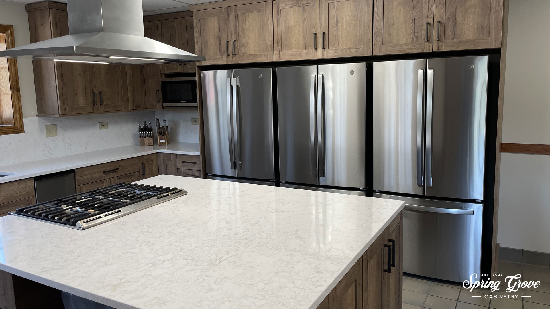 Three refrigerators. One for each shift!