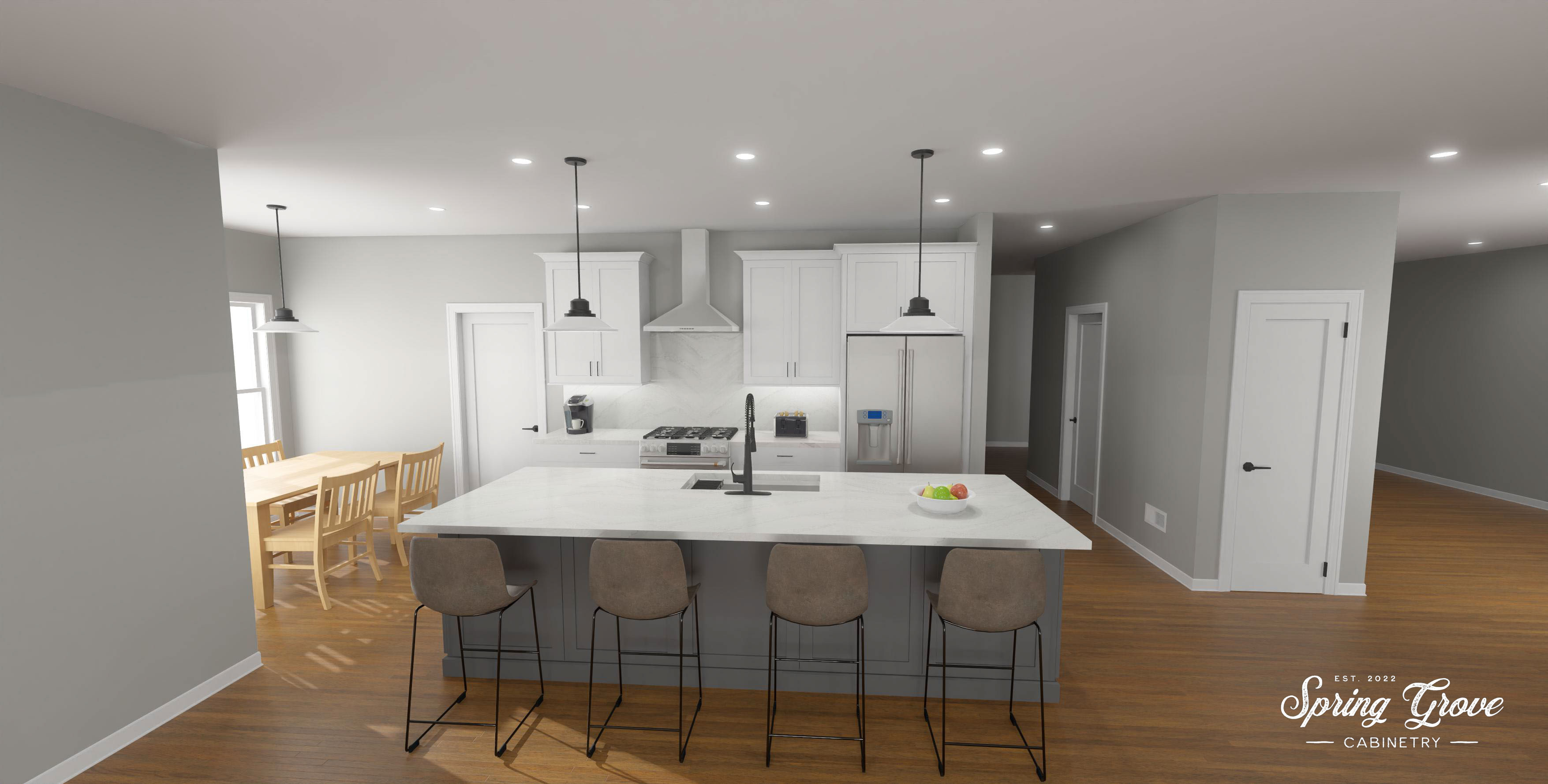 Rendering of the new kitchen.